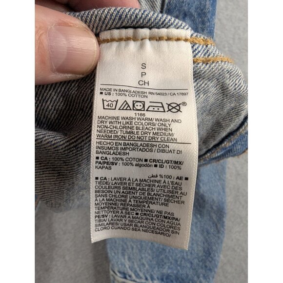 Old Navy Jacket Womens Small Blue Denim Cropped Medium Washed Jean 100% Cotton - Picture 8 of 9